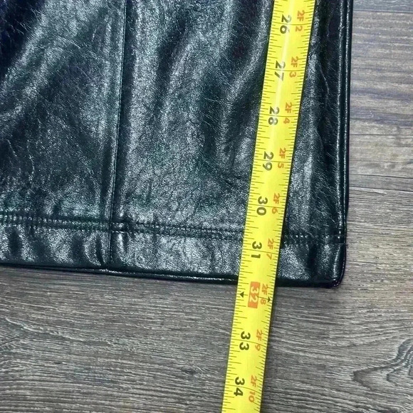 NWT Free People Star Crossed Lovers Patent Leather Straight Pants Black Sz 0 - Picture 15 of 16